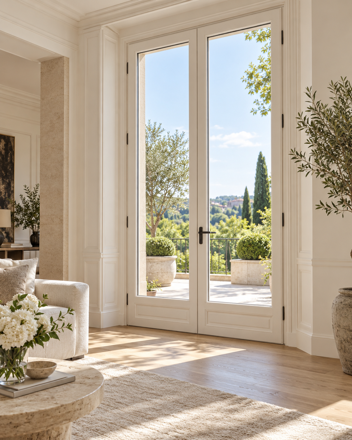 Fenêtre blanche en bois Collection Élégance